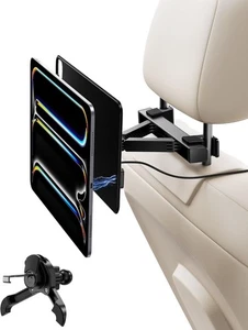 Magnetic Wireless Charging Car Headrest Tablet Holder for iPad Pro 11/Air 11 M2 - Afbeelding 1 van 3