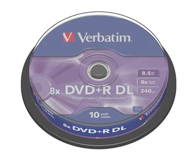 Verbatim 43666 8.5GB 8x Doppel Schicht DVD+R Matt Silber - 10pk Spindel - Bild 1 von 2