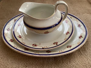 VINTAGE TAMS WARE TELLER & KRUG HALBPORZELLAN ROSEAGE - Bild 1 von 10