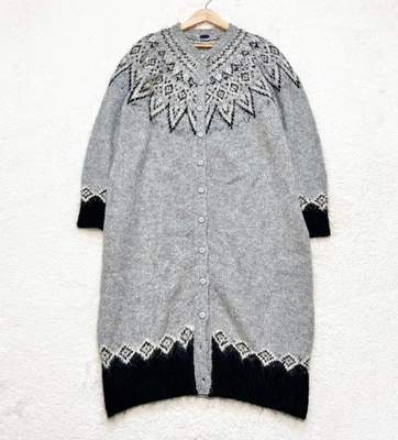 Cárdigan largo ICHI Antiquites mezcla de lana cuello redondo isla justa... - Imagen 1 de 4