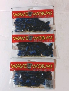 3 Paquetes Gusanos Onda 5" Tiki-Gorila. Zafiro azul negro - Imagen 1 de 1