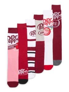 Juego de calcetines Dr Pepper Crew, paquete de 6, tallas 8-12 para hombre y mujer - Imagen 1 de 12