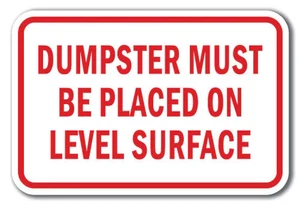Cartello Superficiale Dumper Da Posizionare A Livello 12"x18" Alluminio Calibro Pesante - Foto 1 di 4