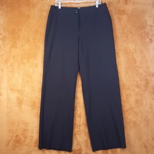 ARMANI COLLEZIONI Pants Womens Size 48 Black Wide Leg 100% Wool Lightweight - Picture 1 of 8