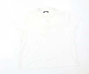 BM Womens White Cotton Blend Polo Size 20ed - Picture 1 of 12