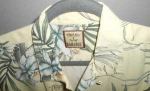 TOMMY BAHAMA HERREN HAWAII HEMD MED SS SEIDE TROPISCH GEBLÜMT GELB/GRÜN - Bild 1 von 3