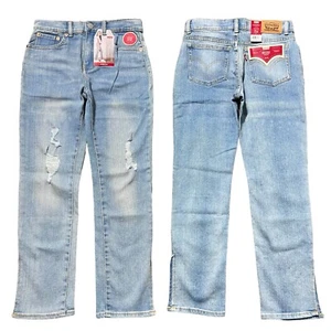 Levi’s Girls High Rise Ankle Straight Split Hem Distressed Jeans Size 14 Reg New - Picture 1 of 8