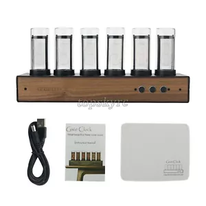GIXIE CLOCK RGB Quasi-Glow Tube Clock Creative Clock Red/Black/Silver Color tps - Picture 1 of 9
