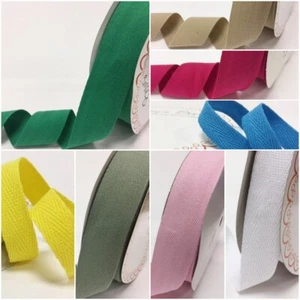 2 Metres Christmas 10,15,25,40mm Cotton Herringbone Tape Webbing Ribbon - Picture 1 of 62