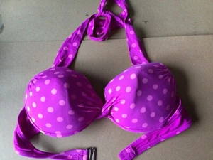 Womens Pin Up Bikini Top XL. Pink Polka Dot Padded Push Up Wired Apt 9 Swimwear - Picture 1 of 4