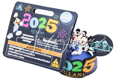 Disney Parks Aulani Resort Christmas Ornament 2025 Mickey Minnie Mouse Ear Hat