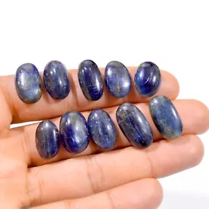 10Pc 124Cts Natural Blue Kyanite Loose Cabochon Gemstone Lot 15x11-20x11mm #3031 - Picture 1 of 4