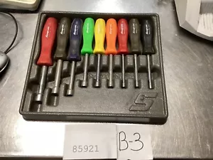 9 Pcs Snap-on Tools Hard Handle Multicolor Combination Nut Drivers Set 1/2-7/32 - Picture 1 of 5