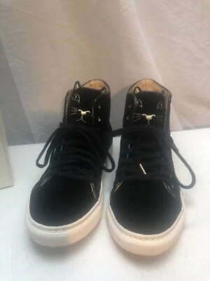 CHARLOTTE OLYMPIA HIGH TOP CAT TONGUE SNEAKERS BLACK - Image 1 of 4