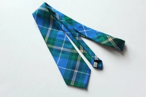 Lochcarron gewebt in Schottland blau grün Schottenkaro Wollkrawatte 59". x3.75" - Bild 1 von 3