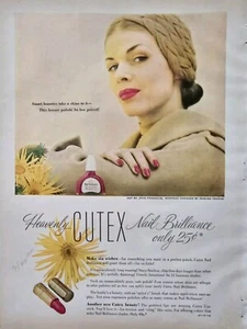 1949 Cutex nail brilliance polish lipstick mantelet by Pauline Trigere ad - Picture 1 of 1