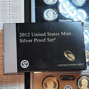 2012 S US NUOVO DI ZECCA SILVER PROOF SET 14 MONETE (QTY AVAIL) SCATOLA OGP & COA #554 - Foto 1 di 5