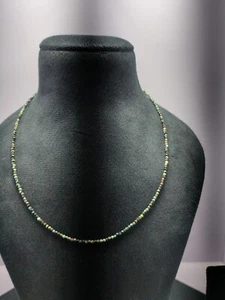 Fino 14" Collar Redondo Natural Gema Turquesa Fino 925 Plata 2MM Cuentas - Imagen 1 de 10