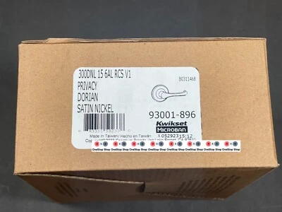 🔒 Рычаги двери Kwikset 300DNL 🔒 Максимальная серия Satin Nickel Dorian Privacy - Изображение 1 из 3