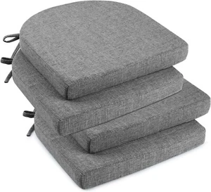 Downluxe Indoor Chair Cushions/Pads, Kitchen Memory Foam 16x16, Dark Grey 4 Pack - Picture 1 of 4