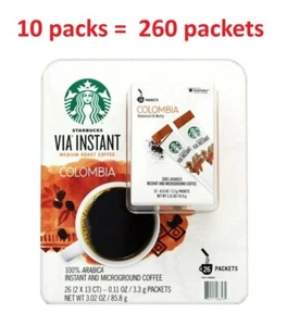 10 BOXEN = 260 PACKUNGEN STARBUCKS VIA INSTANT KAFFEE MED ROAST COLUMBIA BEST 08.2025 - Bild 1 von 4