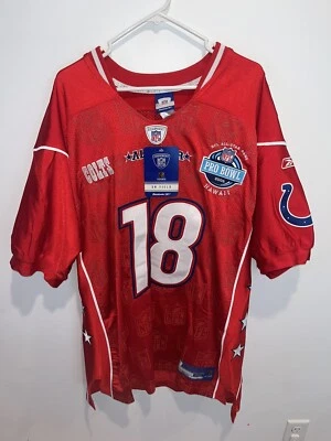 Vintage Peyton Manning 2004 Pro Bowl Jersey Hawaii Patch Red Stitched Reebok NEW - Image 1 of 4