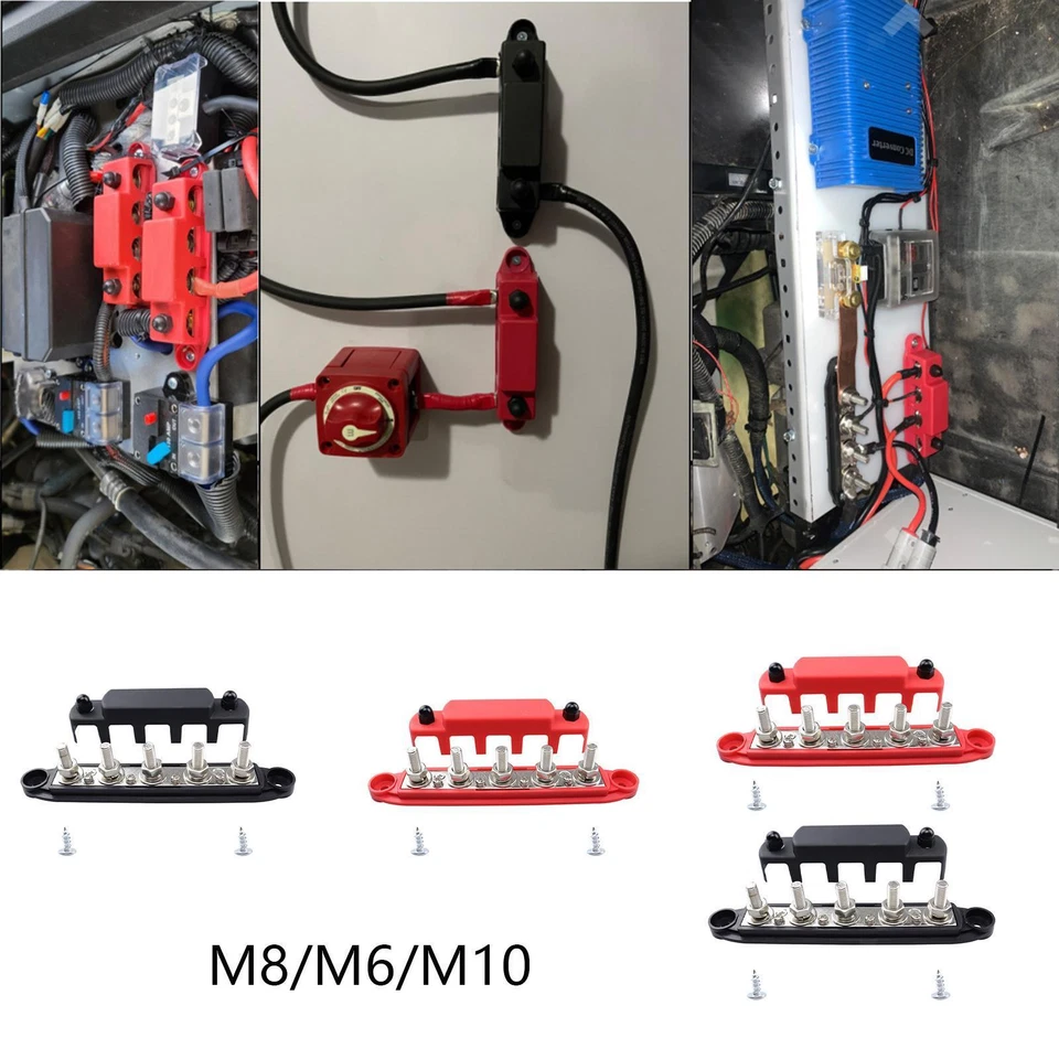 Bus Bar Power Distribution Block Professional Busbar 5 Stud Terminal Block for - Image 1 of 1