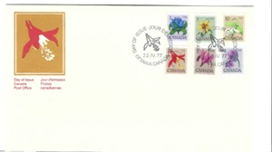 1977 FDC-6-STAMPS-1c,2c,3c,4c,5c,10c-FLOWERS-PREMIER JOUR ÉMISSION-CANADA - Picture 1 of 1