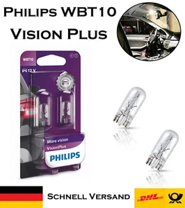 2x Philips WBT10 Vision Plus 12V 12040VPB2 Glassockel Einrichtung Ersatz Birne - Picture 1 of 4