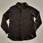 ETRO Italy Size 42 Aus 14 Silk Black Shirt Paisley Long Sleeve Womens Button Up