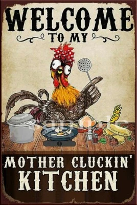 CHICKEN COOKING Retro/ Vintage Wall Home Décor, Shed-Garage Bar Tin Metal Sign - image 1 of 4