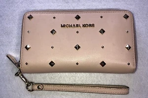 Michael Kors Jet Set Travel Wristlet Strap Clutch Wallet Tan Beige - Picture 1 of 6