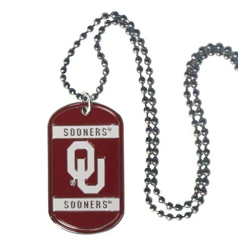 Oklahoma Sooners Dog Tag Necklace NCAA Fan Neck Ball Chain College Sports Team Cover