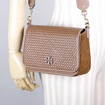 Tory Burch Thea Woven Leather Flap Crossbody Shoulder Bag Purse 152028 $528 - Image 1 of 4