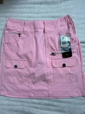Shorts Jamie Sadock Feminino Cintura Média Interno Zíper Lateral Mini Skort Rosa 0 Novo $110 - Imagem 1 de 4