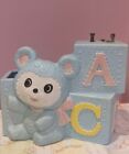 Vtg Cmc Baby Bear Blocks Shower Gift Japan Music Box Kitsch Cute