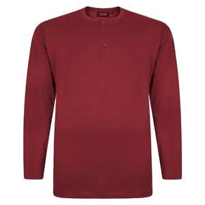 Espionage Men's Big Size Pure Cotton Long Sleeve Granddad Tee Shirt 2XL - 8XL,