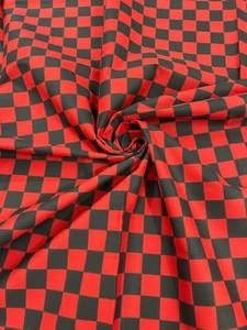 Premium One Inch Checkered Poly Cotton Fabric Sold By The Yard. - Picture 1 of 1