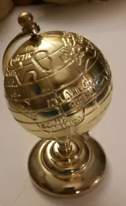 Golden Brass Table Top Desk Embossed Globe - Picture 1 of 4