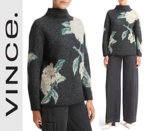 Vince Brushed Floral Alpaca-Wool-Blend Funnel Neck Sweater sz XL $425 - Picture 1 of 18