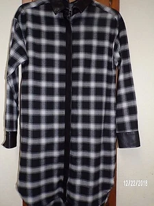 Vestido camisero túnica manga larga a cuadros negro/gris/blanco BANANA REPUBLIC - talla 4 P - Imagen 1 de 8