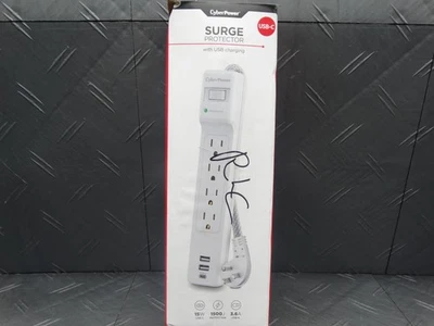 Cyber Power 5 ft. 2 USB-A, 1 USB-C 1500J 4-Outlet Surge Protector P405UC - Image 1 of 4
