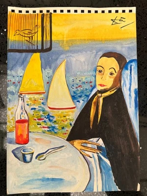 Salvador Dali Drawing on paper (Handmade) signed and stamped mixed media - Image 1 of 4