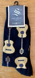 Socksmith Crew-Socken Gitarren Rock'n'Roll Musik für Herren schwarz Schuhe Größe 10-13 - Bild 1 von 5