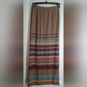 Double D Ranch blend Striped Multicolor Linen Rayon Maxi Skirt XS Western Boho - Picture 1 of 3