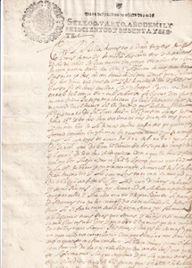 Spain 1667 (Carlos II) document stamped paper Villa de Orusco (Madrid) (186) - Picture 1 of 2