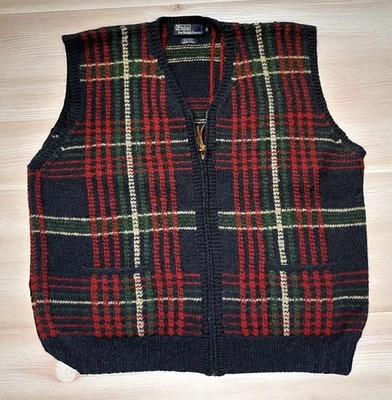 VTG Polo Ralph Lauren  Hand Knit Silk Wool Vest Men’s Size XL. - Image 1 of 4