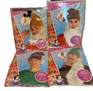 Disney Princesa Dormir Tímido Tímido Disfraz Enano Sombrero Reversible Barba Dopey Doc Etc - Imagen 1 de 24