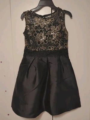 Amy Byer Girls Sleeveless Black, Gold Accent Formal Dress - Size 12 - Image 1 of 4