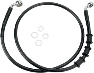 DRAG SPECIALTIES 680219-8BLK Brake Line - Front - Black - +8" - Picture 1 of 1